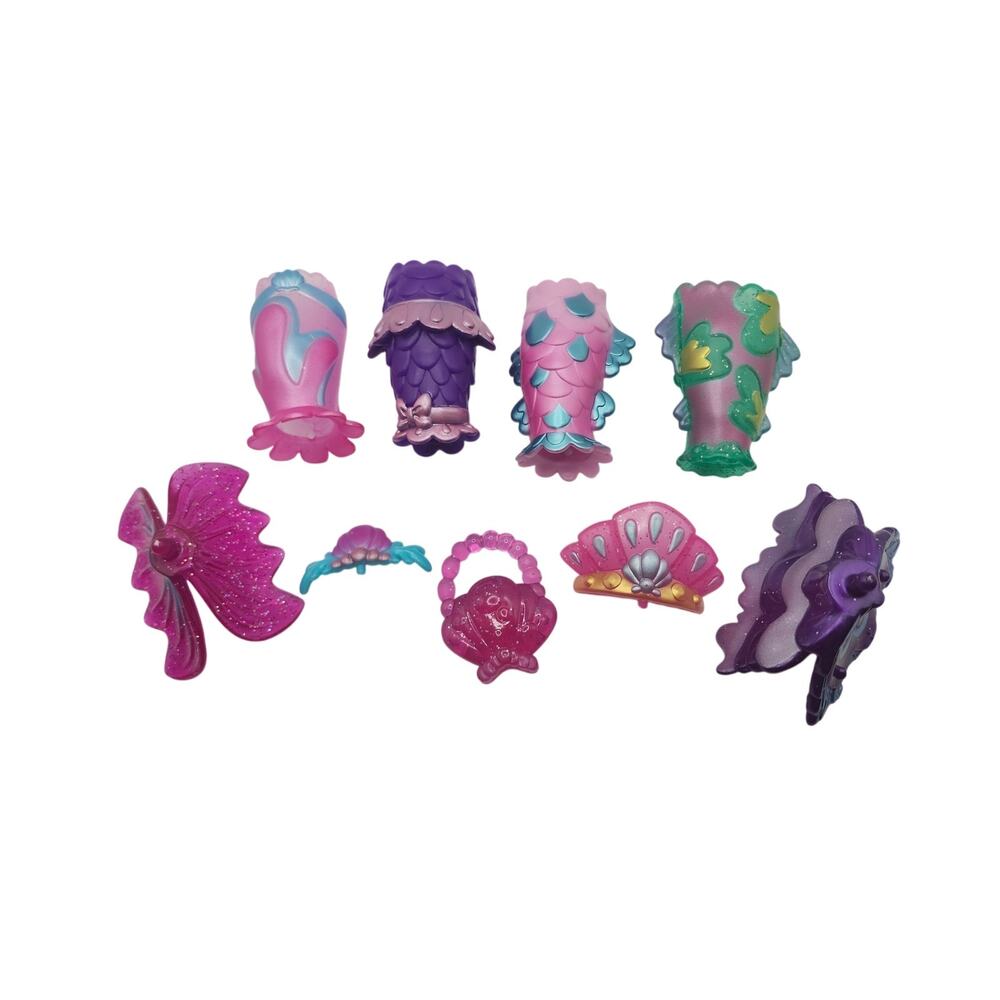 Disney Junior Ariel Little Mermaid Replacement Parts Lot Tails Crowns Purses